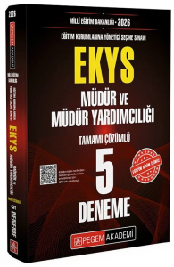 Pegem Yayınları 2026 MEB EKYS Müdür ve Müdür Yardımcılığı Tamamı Çözümlü 5 Deneme