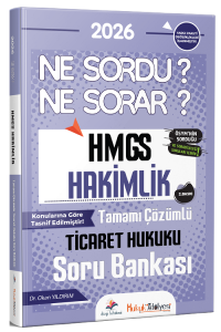 Dizgi Kitap Yayınları 2026 Hukuk Atölyesi HMGS Hakimlik Ticaret Hukuku Ne Sordu Ne Sorar Soru Bankası Çözümlü