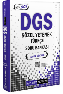 Pegem Yayınları 2027 DGS Sözel Yetenek Türkçe Tamamı Çözümlü Soru Bankası