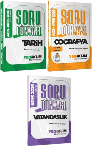 Yediiklim Yayınları 2026 KPSS Tarih Coğrafya Vatandaşlık Soru Dünyası Soru Bankası 3'lü Set