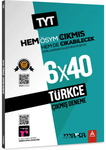 Marka Yayınları 2024 TYT Türkçe ÖSYM Çıkmış ve Çıkabilecek Sorulardan Oluşturulmuş 6 Deneme Sınavı Tamamı Video Çözümlü