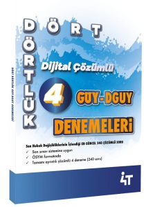 4T Yayınları GUY DGUY Devlet Gelir Uzman Yardımcılığı Dört Dörtlük 4 Deneme Çözümlü