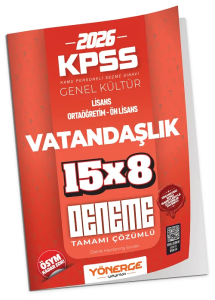 Yönerge Yayınları 2026 KPSS Vatandaşlık İLELEBET 15x8 Deneme Çözümlü