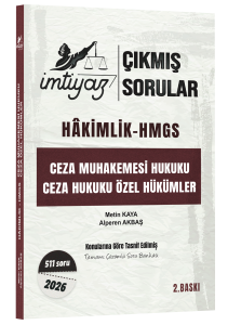 İmtiyaz Yayınları 2026 Hakimlik HMGS Ceza Muhakemesi Hukuku, Ceza Hukuku Özel Hükümler Çıkmış Sorular Çözümlü