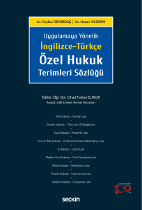 İngilizce –Türkçe Özel Hukuk Terimleri Sözlüğü