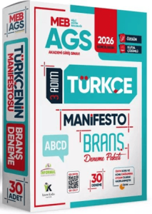 Karakutu Yayınları 2026 MEB-AGS Türkçe 3 Adım Manifesto Branş Deneme Paketi 30lu Dijital Çözümlü (Sözel Mantık Dahil)