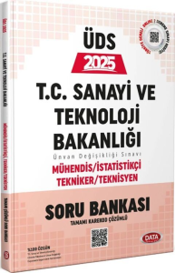 Data Yayınları 2025 T.C. Sanayi ve Teknoloji Bakanlığı UDS Mühendis - İstatistik - Tekniker - Teknisyen Konu Anlatımlı Soru Bankası (Tamamı Karekod Çözümlü)