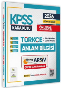Karakutu Yayınları 2026 KPSS Önlisans Ortaöğretim Türkçenin Kara Kutusu ANLAM BİLGİSİ ÖSYM Çıkmış Soru Bankası