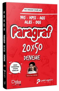 Dijika Yayınları KPSS YKS MEB-AGS ALES DGS Paragraf 20x50 Deneme