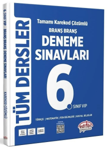 Editör Yayınları 6. Sınıf Tüm Dersler Branş Branş Tamamı Çözümlü Deneme Sınavları