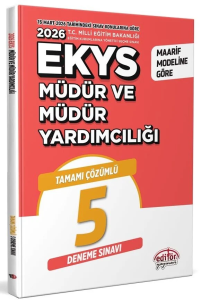 Editör Yayınları 2026 MEB EKYS Müdür ve Müdür Yardımcılığı Tamamı Çözümlü 5 Deneme Sınavı