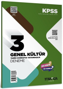 Marka Yayınları 2026 KPSS Genel Kültür Tarih-Coğrafya-Vatandaşlık 3 Deneme Çözümlü