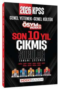 İndeks Akademi 2026 KPSS Genel Yetenek Genel Kültür ÖSYM nin İndeksi Çıkmış Sorular Son 10 Yıl Çözümlü