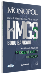 Monopol Yayınları 2026 HMGS Medeni Usul Hukuku Soru Bankası