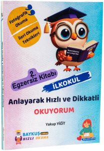 Baykuş Okuyan Çocuk İLKOKUL Anlayarak Fotoğrafik ve Hızlı Okuma Egzersiz Kitabı