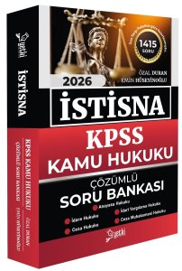 Yetki Yayınları 2026 KPSS A Grubu Kamu Hukuku İSTİSNA Soru Bankası Çözümlü