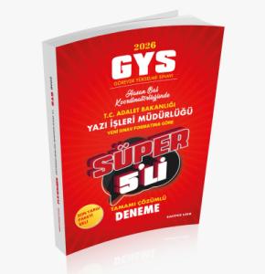 Rakipsiz Uzem 2026 GYS Adalet Bakanlığı Görevde Yükselme Yazı İşleri Müdürlüğü Süper 5 li Tamamı Çözümlü Deneme