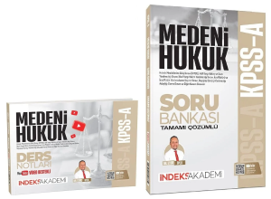 İndeks Akademi 2026 KPSS A Grubu Medeni Hukuk Video Ders Notları ve Soru Bankası 2'li Set