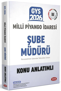 Data Yayınları 2026 Milli Piyango İdaresi Genel Müdürlüğü GYS Şube Müdürü Konu Anlatımlı