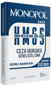 Monopol Yayınları 2025 HMGS Ceza Hukuku Genel – Özel – CMK Soru Bankası