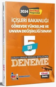 Memur Sınav 2024 GYS İçişleri Bakanlığı Şef 5 Deneme