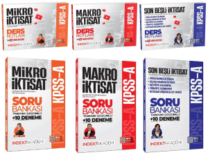 İndeks Akademi 2026 KPSS A Grubu Mikro Makro İktisat Son Beşli Video Ders Notları Soru Bankası 6'lı Set