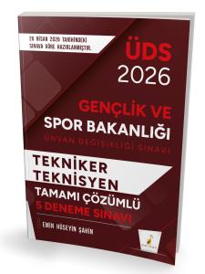 Pelikan Yayınları 2026 ÜDS Gençlik ve Spor Bakanlığı - Tekniker ve Teknisyen - Tamamı Çözümlü 5 Deneme Sınavı