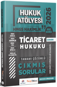 Dizgi Kitap Yayınları 2026 Hukuk Atölyesi Hakimlik HMGS Ticaret Hukuku Tamamı Çözümlü Çıkmış Sorular