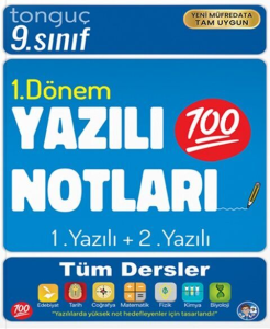 Tonguç Akademi 9. Sınıf Yazılı Notları 1. Dönem 1 ve 2. Yazılı