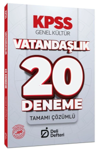 Deli Defteri Yayınları 2026 KPSS Vatandaşlık 20 Deneme Çözümlü
