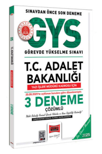 Yargı Yayınları 2025 T.C. Adalet Bakanlığı Yazı İşleri Müdürü Kadrosu İçin 3 Deneme