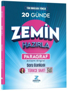 Zeduva Yayınları Türkçe Saati 20 Günde Zemin Hazırla Paragraf Anlam Bilgisi Soru Bankası