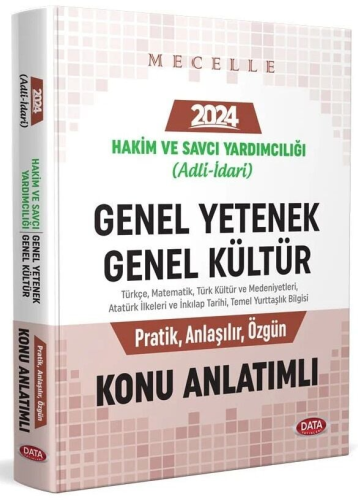 Data Yayınları 2024 Mecelle Hakim ve Savcı Yardımcılığı (Adli-İdari) Genel Yetenek - Genel Kültür Konu Anlatımlı