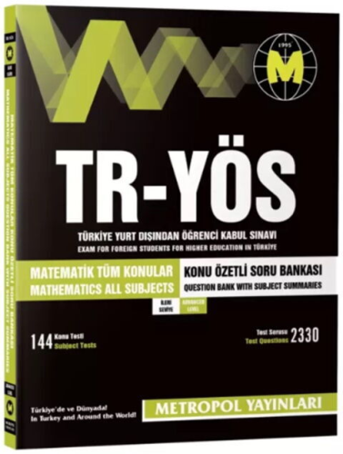 - Metropol Yayınları - Metropol Yayınları TR YÖS Matematik Tüm Konular