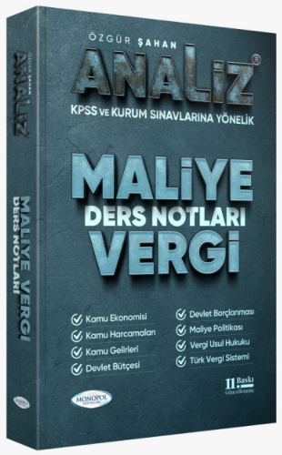 Monopol Yayınları 2026 KPSS A Grubu Analiz Maliye Vergi Ders Notları