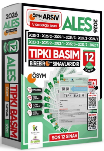 Çıkmış Sorular - İnformal Yayınları 2026 ALES ÖSYM Tıpkı Basım Çıkmış 
