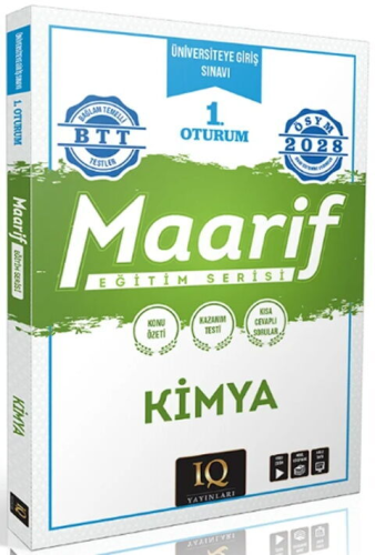 - IQ Yayınları 2028 TYT Kimya Maarif Eğitim Serisi 1. Oturum - Komisyo