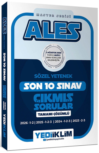 Yediiklim Yayınları 2027 ALES Master Serisi Sözel Yetenek Tamamı Çözümlü Son 10 Sınav Çıkmış Sorular