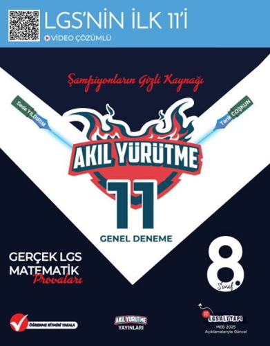 Akıl Yürütme Yayınları 8. Sınıf LGS Matematik 11 Genel Deneme