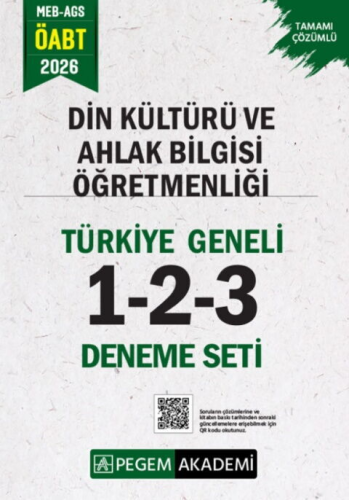 Pegem Yayınları 2026 MEB AGS ÖABT Din Kültürü ve Ahlak Bilgisi Öğretmenliği Türkiye Geneli 1-2-3 Deneme Seti