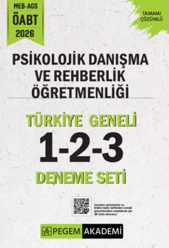 Pegem Yayınları 2026 MEB AGS ÖABT Psikolojik Danışma ve Rehberlik Öğretmenliği Türkiye Geneli 1-2-3 Deneme Seti