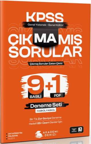 Genel Denemeler - Akademi Denizi KPSS GY GK Çıkmamış Sorular 9+1 Denem
