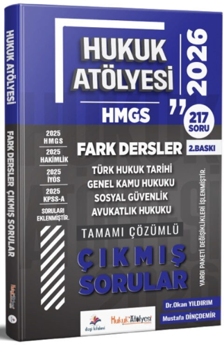 Dizgi Kitap Yayınları 2026 Hukuk Atölyesi HMGS Fark Dersler Tamamı Çözümlü Çıkmış Sorular