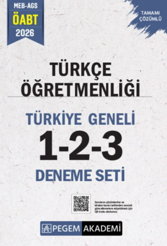 Pegem Yayınları 2026 MEB AGS ÖABT Türkçe Öğretmenliği Tamamı Çözümlü Türkiye Geneli 1-2-3 Deneme Seti