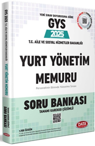 Data Yayınları 2025 T.C. Aile Ve Sosyal Hizmetler Bakanlığı Yurt Yönetim Memuru GYS Soru Bankası