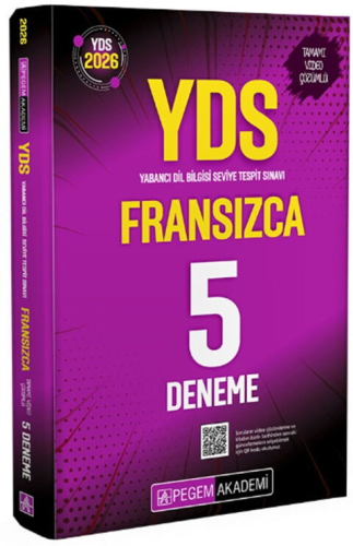 Pegem Yayınları 2026 YDS Fransızca Tamamı Video Çözümlü 5 Deneme