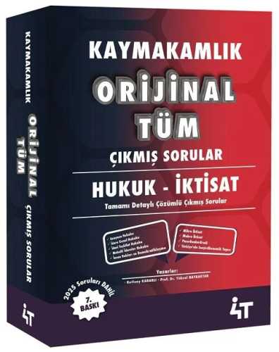 Tüm Dersler - 4T Yayınları 2026 Kaymakamlık Hukuk-İktisat Orijinal Tüm