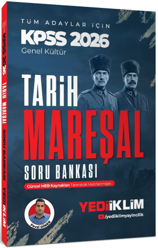 Yediiklim Yayınları 2026 KPSS Mareşal Genel Kültür Tarih Tüm Adaylar İçin Soru Bankası