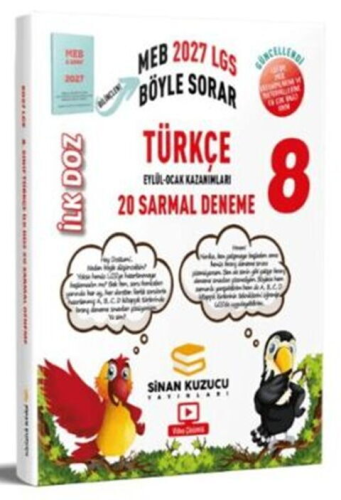 - Sinan Kuzucu Yayınları 2027 8. Sınıf Türkçe İlk Doz 20 Sarmal Deneme
