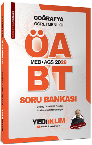 Yediiklim Yayınları 2026 MEB AGS ÖABT Coğrafya Öğretmenliği Tamamı Çözümlü Soru Bankası